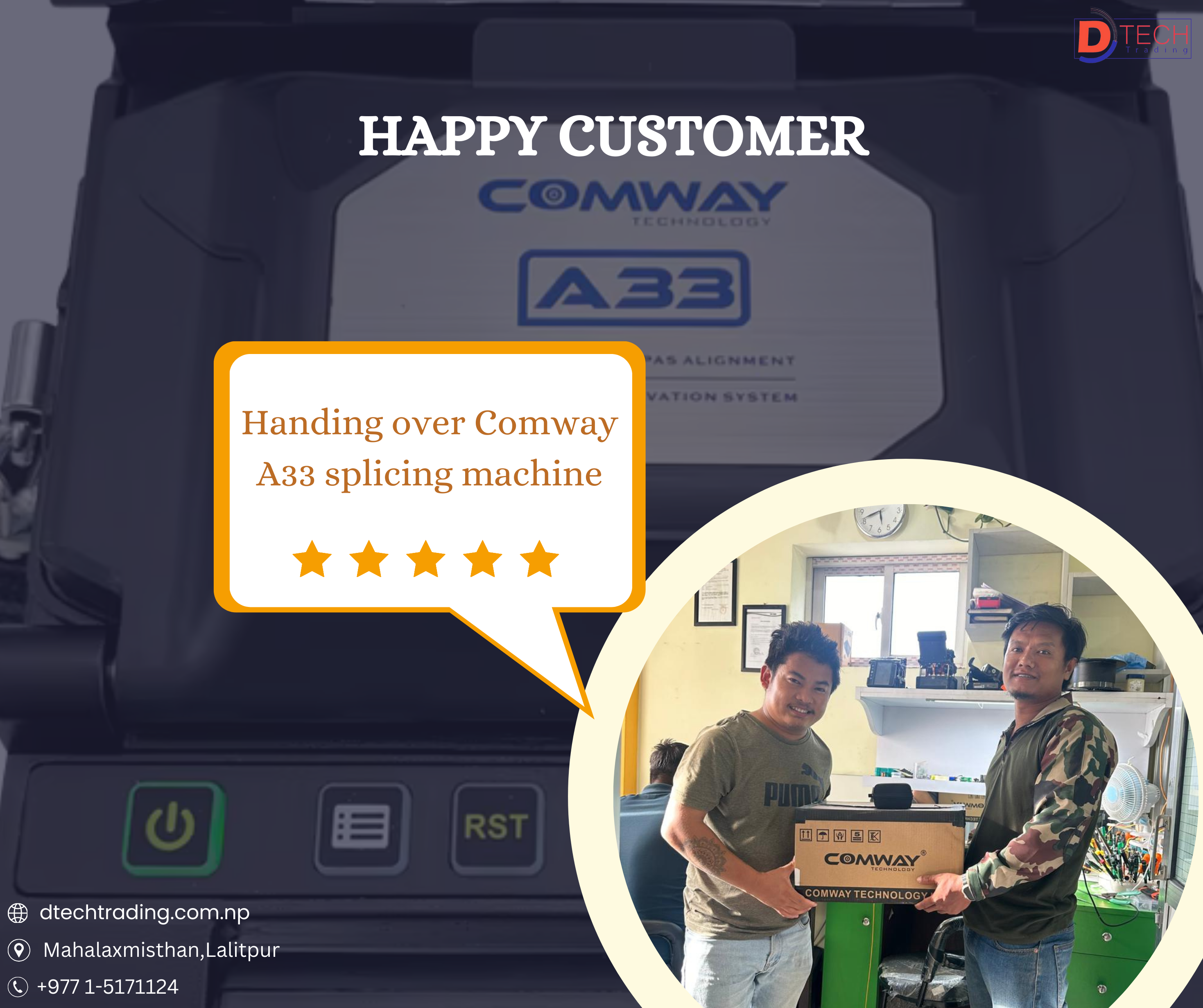 Empowering Connectivity: Handing Over the Comway A33 Splicing Machine